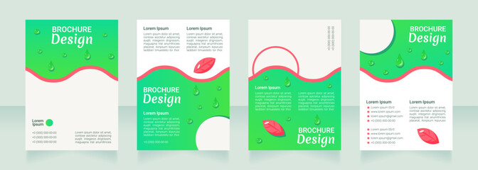 Nutritionist healthy eating guideline blank brochure layout design. Vertical poster template set with empty copy space for text. Premade corporate reports collection. Editable flyer paper pages