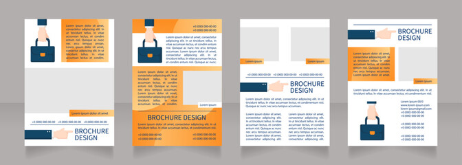 Fototapeta na wymiar Perks and benefits for new employees blank brochure layout design. Vertical poster template set with empty copy space for text. Premade corporate reports collection. Editable flyer 4 paper pages