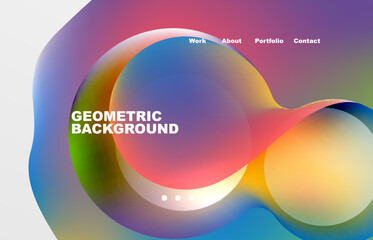 Abstract liquid background for your landing page design. Web page for website or mobile app wallpaper