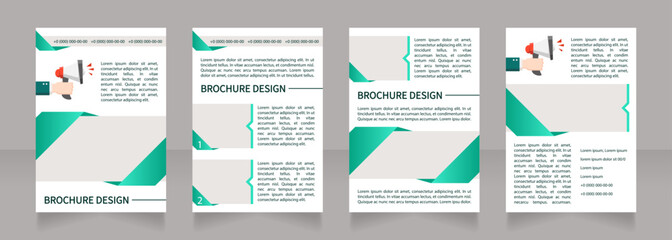 Fototapeta na wymiar Recruitment process outsourcing blank brochure layout design. Vertical poster template set with empty copy space for text. Premade corporate reports collection. Editable flyer 4 paper pages