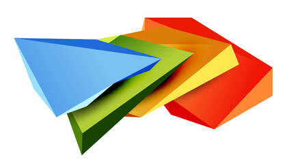 Vector 3d low poly triangle geometric design elements