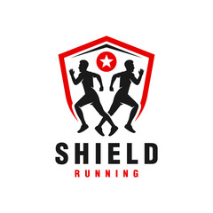 running health sport shield logo