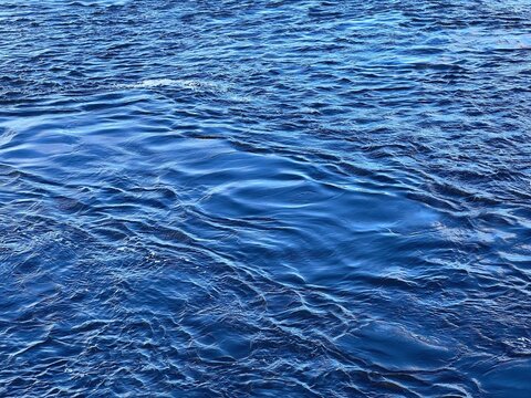 Blue water ripples waves surface background. 