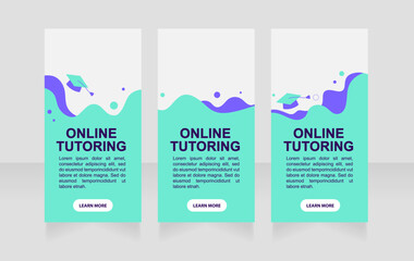 Language online tutor web banner design template. Vector flyer with text space. Advertising placard with customized copyspace. Promotional printable poster for advertising. Graphic layout