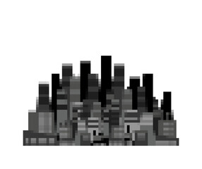 Factory pixel art. Plant 8 bit. pixelated Vector illustration