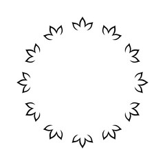 Fototapeta na wymiar Lotus circle frame icon isolated on transparent background
