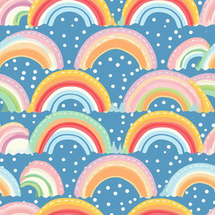 seamless pattern with rainbow