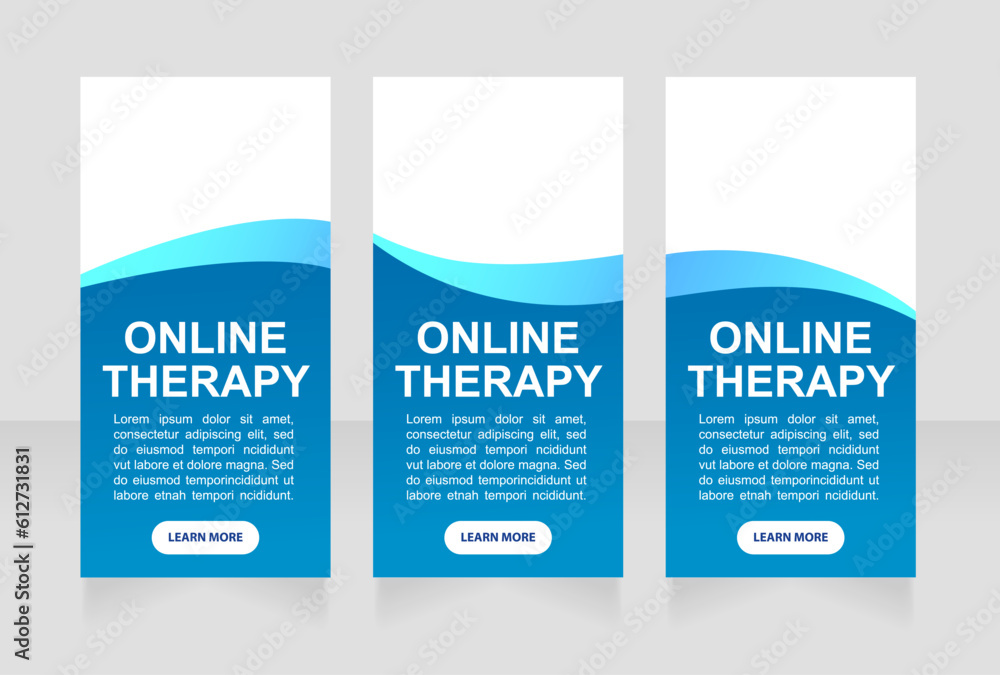 Wall mural depression online therapy web banner design template. vector flyer with text space. advertising plac