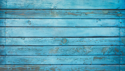 Old blue color wooden plank. Generative AI