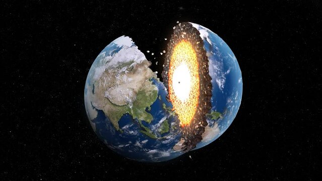 地球がパカッとなる CG素材 地球A