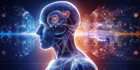 Fototapeta premium Health tech, medical revolution, AI advancement., Generative AI.