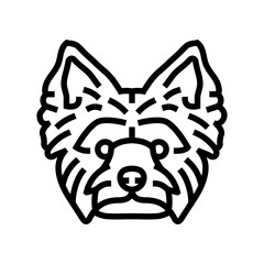 yorkshire terrier dog puppy pet line icon vector. yorkshire terrier dog puppy pet sign. isolated contour symbol black illustration