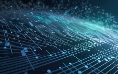 Abstract background with music notes. Generative AI.