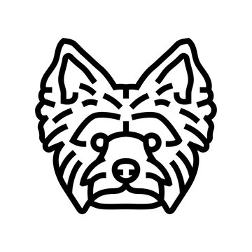 yorkshire terrier dog puppy pet line icon vector. yorkshire terrier dog puppy pet sign. isolated contour symbol black illustration