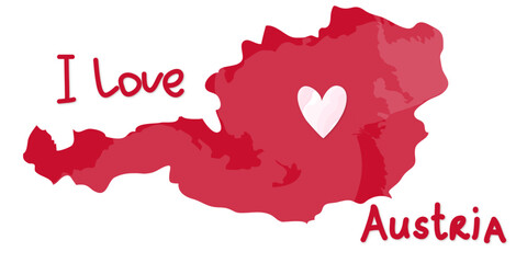 Outline map of Austria with the inscription 