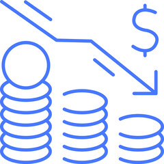 Decrease money line icon