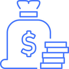 Money bag line icon