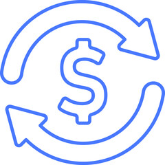 Money exchange line icon