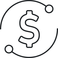Money technology line icon