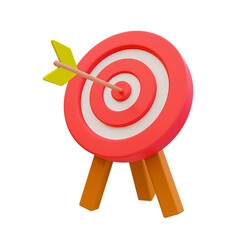 3d minimal target achievement concept. mission completion. goal accomplishment. dartboard. 3d illustration.