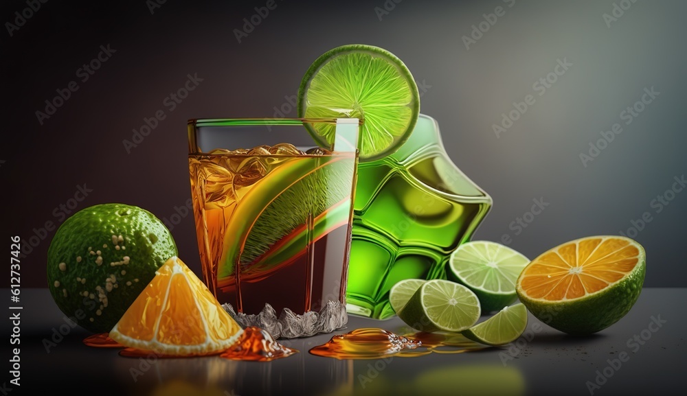 Aufkleber packaged with a lime for an assortment generative ai