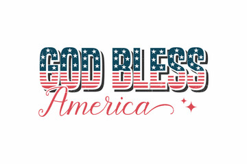 God Bless America 4th of July Sublimation T shirt design
