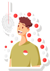 Cracker Eating Contest Sticker Vector Illustration