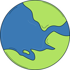 The Earth illustration in flat style.