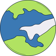 The Earth illustration in flat style.