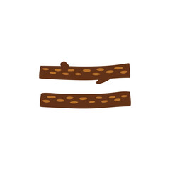 Math equal sign isolated cartoon Thanksgiving font design element. Vector alphabet typeface of bare tree branches, equality sign