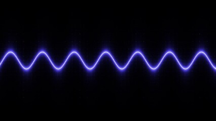 Blue Sine Wave Energy Wave Frequency Digital Dot Matrix Display Loop