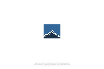 Rocky mountains hills nature landscape view Logo concept. Vector element illustration.
