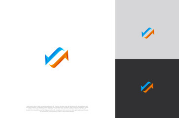 Swoosh arrow lines logo. Vector design illustration