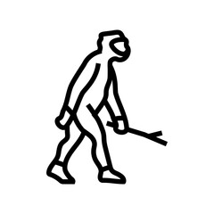 homo erectus human evolution line icon vector. homo erectus human evolution sign. isolated contour symbol black illustration