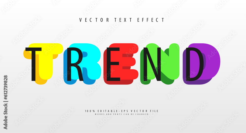 Poster minimalist combination colorful editable vector text effect.