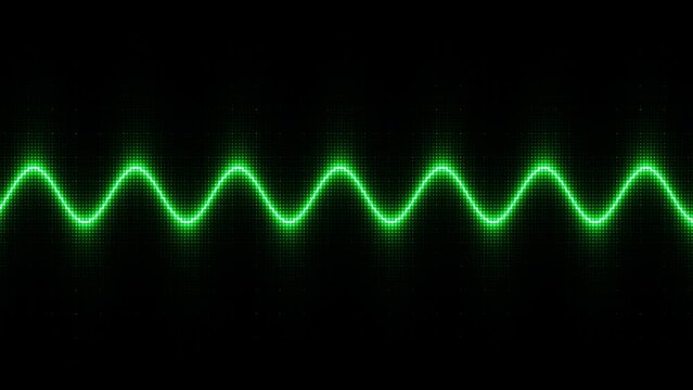 Green Sine Wave Energy Wave Frequency Digital Dot Matrix Display Loop