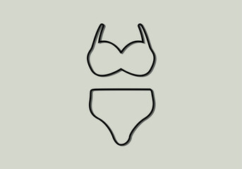 Swimsuits or Bikini Icon isolated on white background. Two piece bikini panties bikini bra swimsuit flat icon for apps and websites. bikini icon vector from travel concept.