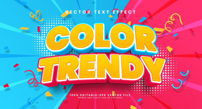 Color trendy editable vector text style effect, with sweet color theme.