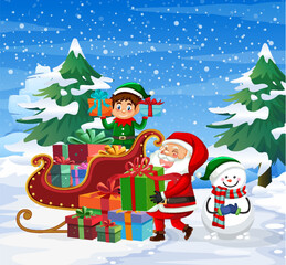 Santa and elf delivery gift