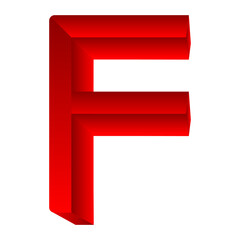 3D Letter F Red Color Logo Design