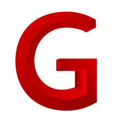 3D Letter G Red Color Logo Design