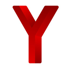 3D Letter Y Red Color Logo Design