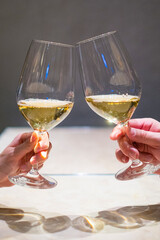 白ワインで乾杯