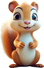 Naklejka premium Cute Squirrel in 3D style.