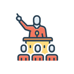 Color illustration icon for politicians 