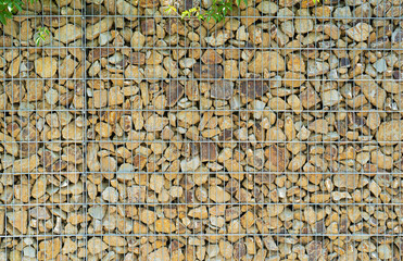 Gabion Stone Fence, Retaining Wall Gabion Baskets, Stones in Wire Mesh, Modern Garden Gravel Border