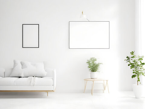 Versatile Wall Mockup Showcase Artwork, Photography, and Designs with Realistic Lighting and Shadows - Perfect for Portfolios and Branding Using Ai