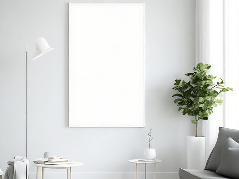 Versatile Wall Mockup Showcase Artwork, Photography, and Designs with Realistic Lighting and Shadows - Perfect for Portfolios and Branding Using Ai