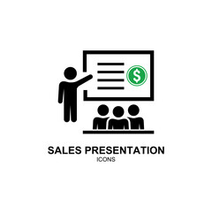 Sales presentation icon logo vector template