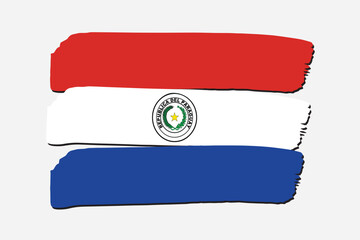 Paraguay Flag with colored hand drawn lines in Vector Format